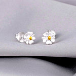 925 Sterling Silver Bicolor Stud Earrings "Butterflumen" - Ear925-32