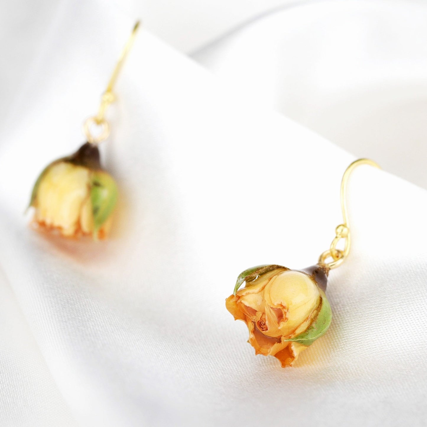 925 real mini roses sterling gold plated earrings