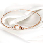 Freshwater Pearl Bangle - Rosegold Gold Plated Real Pearl Bridal Bridesmaid Wedding Bridal Jewelry - Retremm-19