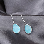 Aquamarin Earrings - 925 Sterling Silver Luxurious Gem Earrings - Ear925-105