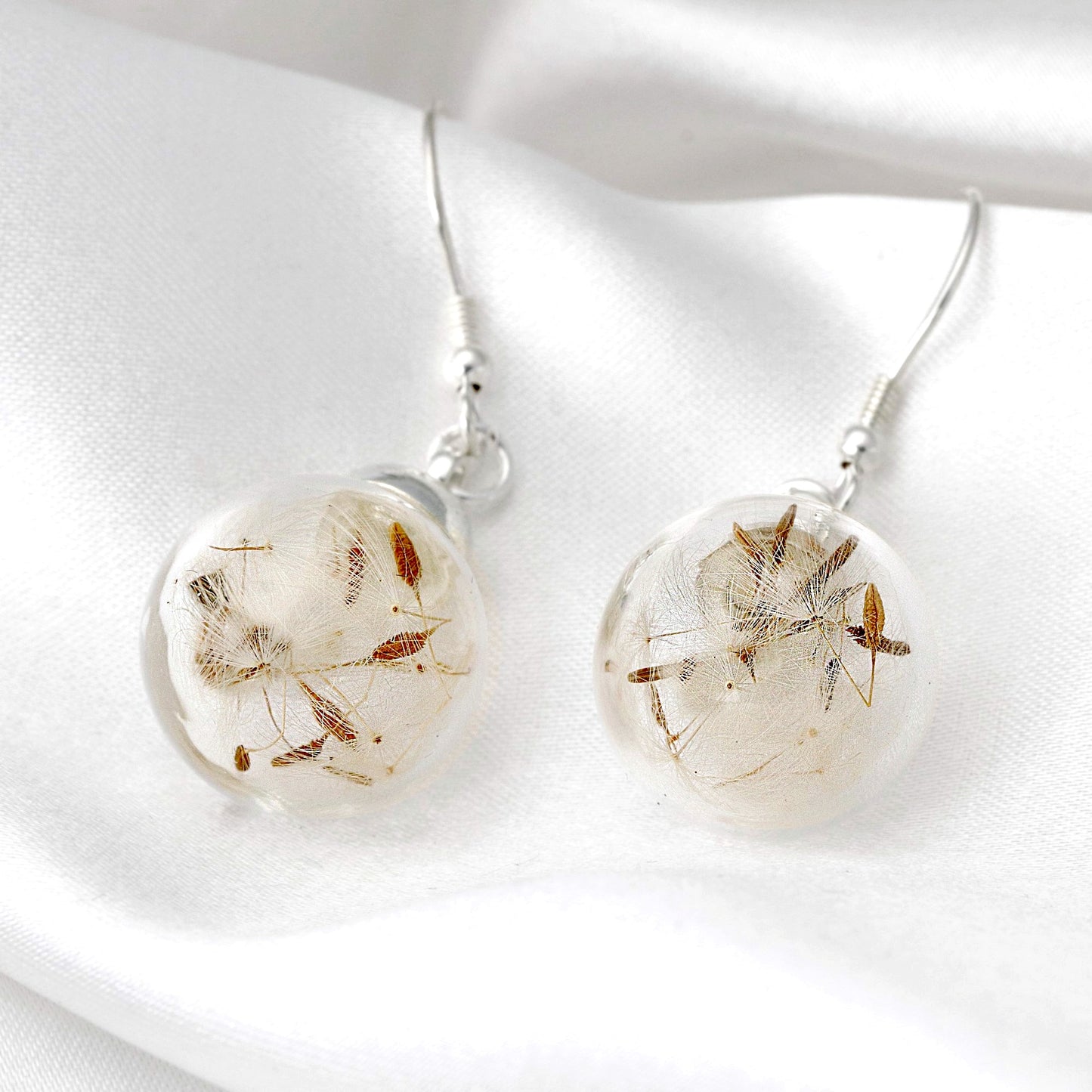 Romantic Real Pulp Flowers Earrings - 925 Sterling Silver - Floral Elegant Jewelry - Ear925-12