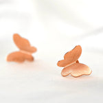 Mini Butterflies Stud Earrings - Minimalist 925 Rose Gold Plated Earrings - Ear925-46