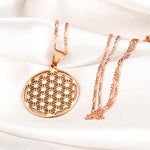 925 Sterling Rosegold Gold Plated Chain Flower of Life - K925-34