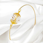 Dandelion Pust Floral Bangle - Gold Gold Plated Terarrium Jewelry - Retar-15