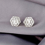 Flower of Life Mini Ear Studs - 925 Sterling Silver - OHR925-37