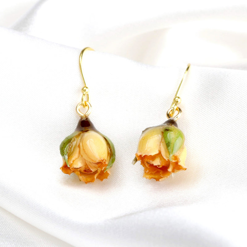 925 Genuine Mini Roses Sterling Gold Plated Earrings