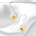 Bellflower Detailed Earrings - 925 Sterling Gold Plated - Stamens Matte - OHR925-86