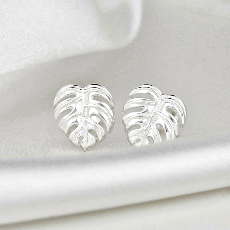 925 Sterling Silver Earrings "Exotic Monstera Leaves"