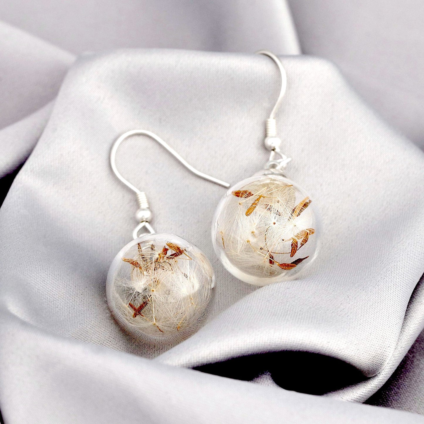 Romantic Real Pulp Flowers Earrings - 925 Sterling Silver - Floral Elegant Jewelry - Ear925-12