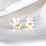 925 Sterling Silver Bicolor Stud Earrings "Butterflumen" - Ear925-32