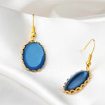 Blue Shimmering Earrings-Vintage-style gold-plated Jewelry-VINOHR-65