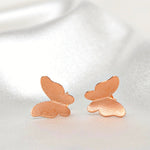 Mini Butterflies Stud Earrings - Minimalist 925 Rose Gold Plated Earrings - Ear925-46