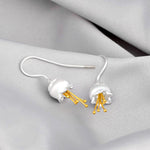 Glockenblumen Bicolor Earrings-925 Sterling Silver Maiglöckchen Botanik Flowers Earrings-OHR925-49