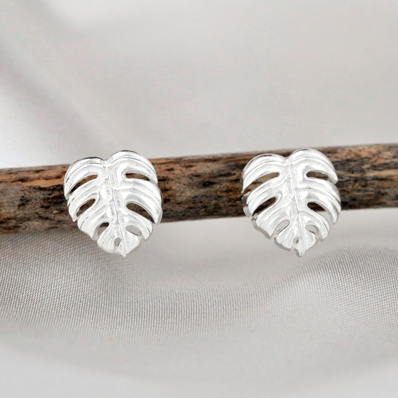 925 Sterling Silver Earrings "Exotic Monstera Leaves"