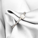 925 Sterling Silver Square Ring Pearl Mutton - RG925-28