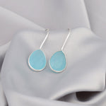 Aquamarin Earrings - 925 Sterling Silver Luxurious Gem Earrings - Ear925-105