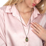 Photoservice Includes Personalizable Mystic Forest Swallow Photomed Linen Pendant Chain - VIK-29