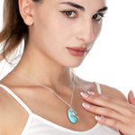 925 Sterling Silver Gemstone Chain "Salamander & Turquoise" - K925-135