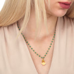 Gemstone chain with Aventurine and citrine