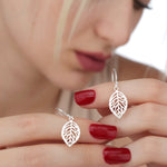 925 sterling earrings "silver leaves" - Ear925-12