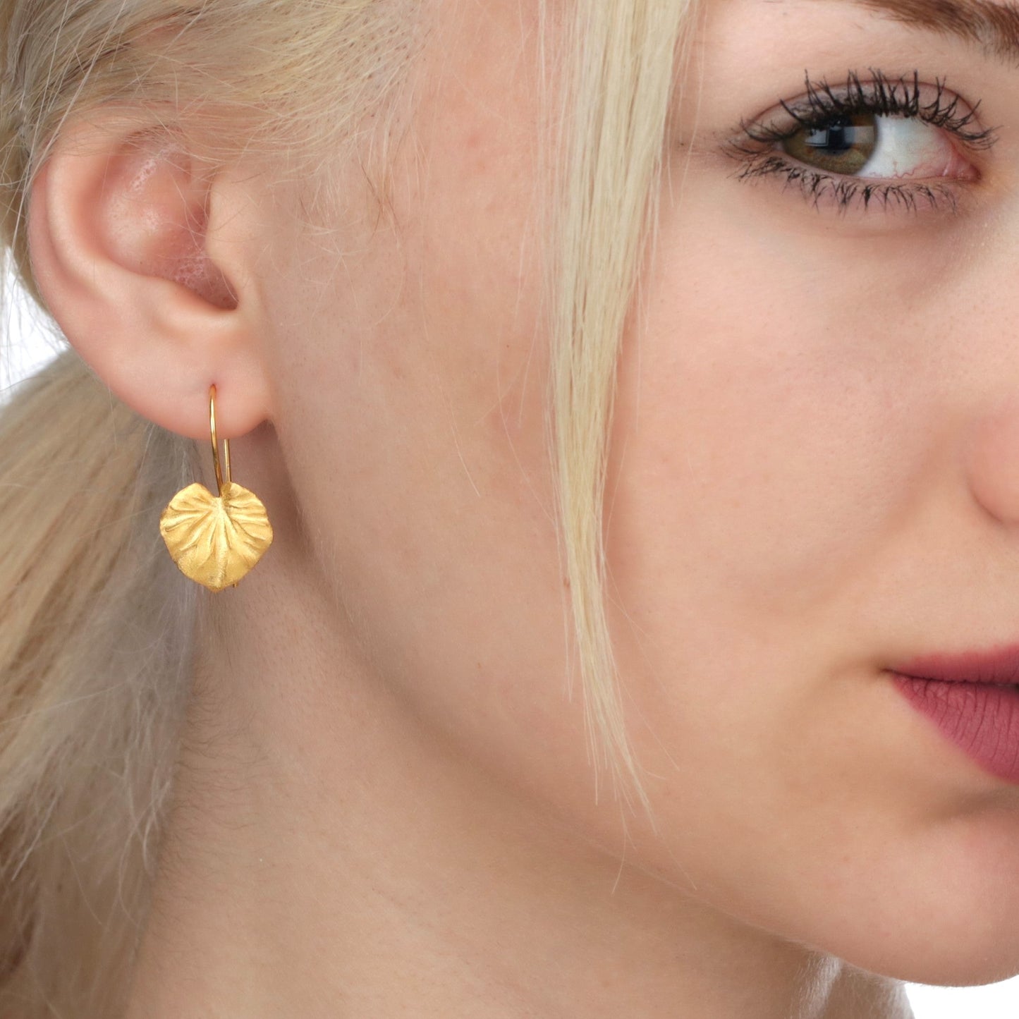 Tropical Earrings 925 Sterling Gold Gilded Monstera Leaf Earrings - Ear925-23