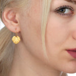 Tropical Earrings 925 Sterling Gold Gold Golden Monster Sheet Earrings OHR925-23