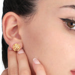 925 Gold Gold Gold Earrings "Flower of Life" - OHR925-106