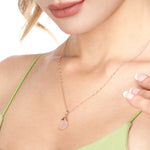 Rose Quartz Drop Chain 925 Sterling Rosegold Gold Plated Pink Gem Aura Necklace K925-71