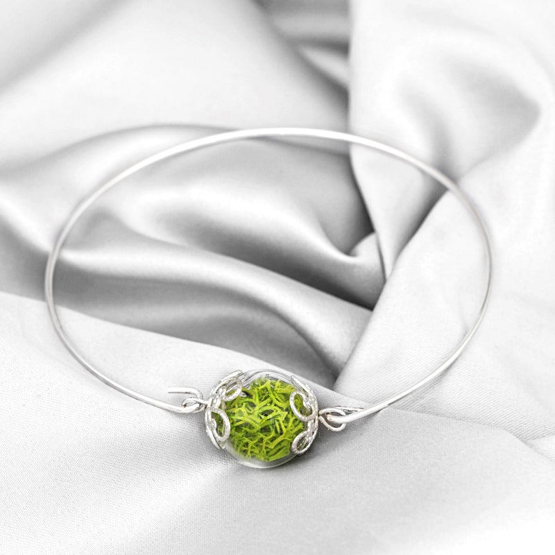 Genuine Green Moos Bangle - Minimalist Nature Jewelry - Retars 28