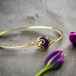 Amethyst Gold Bracelet - Gold Plated Minimalist Gem Aura Jewelry Retars 21