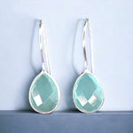 Aquamarin Earrings - 925 Sterling Silver Luxurious Gem Earrings - Ear925-105