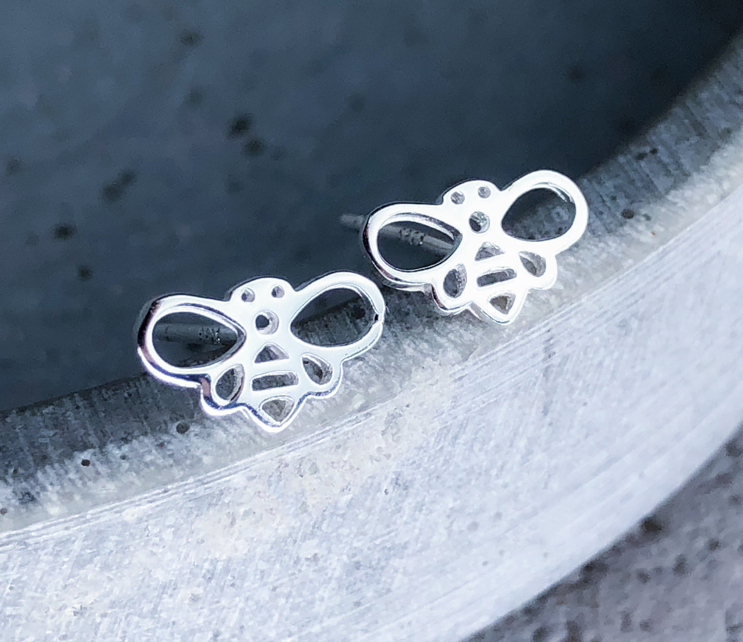 Mini 925 Sterling Silver Studs "Bees" - Ear925-112