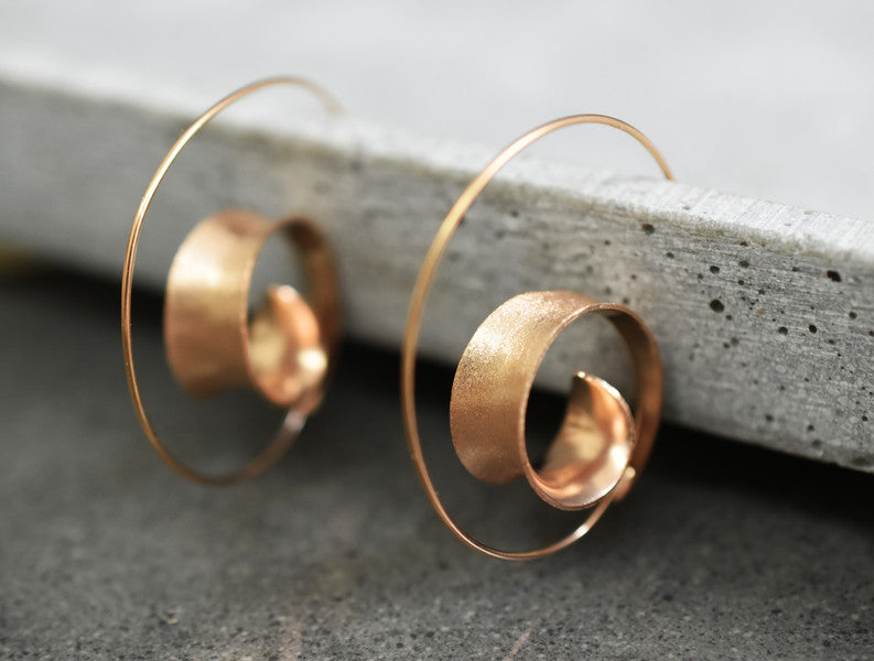 925 Rose Gold Plated Spiral Earrings Brunei II