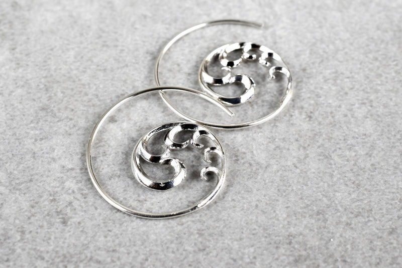 925 Sterling Silver "Ornament" Spiral Earrings - Ear925-24