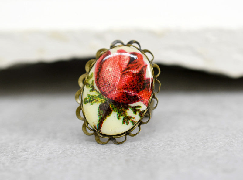 Vintage Rose Bronze Ring Vinrin-10
