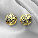 925 Gold Gold Gold Earrings "Flower of Life" - OHR925-106