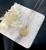 925 Sterling Rosegold Gold Plated Chain Flower of Life - K925-34