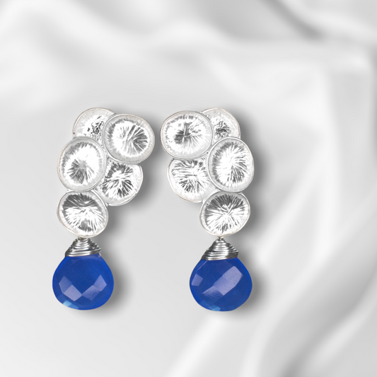 Gemstone earrings with chalcedon "raindrops" - vinohr-23