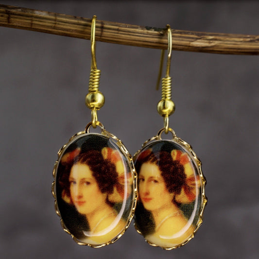 Baroque lady earrings in vintage style - vinohr-101