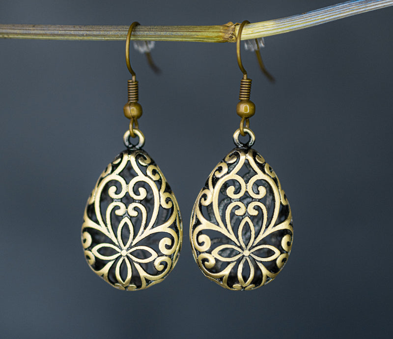 "Marrakech" Bronze Earrings in Vintage Style-VINOHR-39