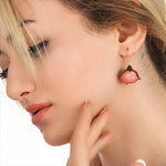 Elegant genuine roses earrings - 925 sterling gilded earrings - PR079