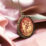 Barock Love Couple Pendants Necklace-Bronze Kamee Vintage Style-VIK-79