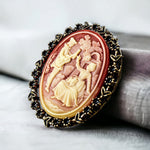 Barock Love Couple Pendants Necklace-Bronze Kamee Vintage Style-VIK-79