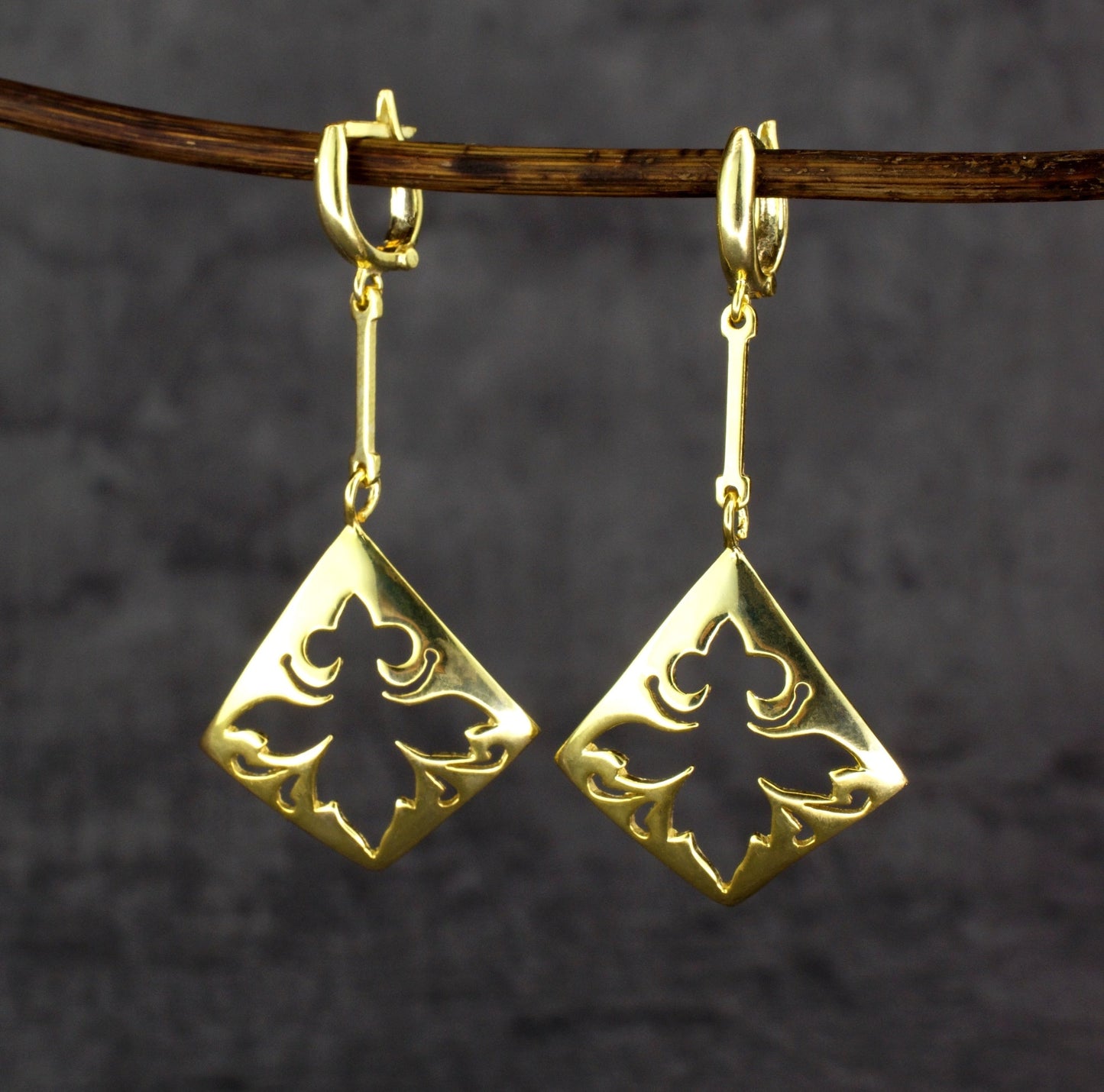 925 sterling silver gold plated earrings "Orient II"