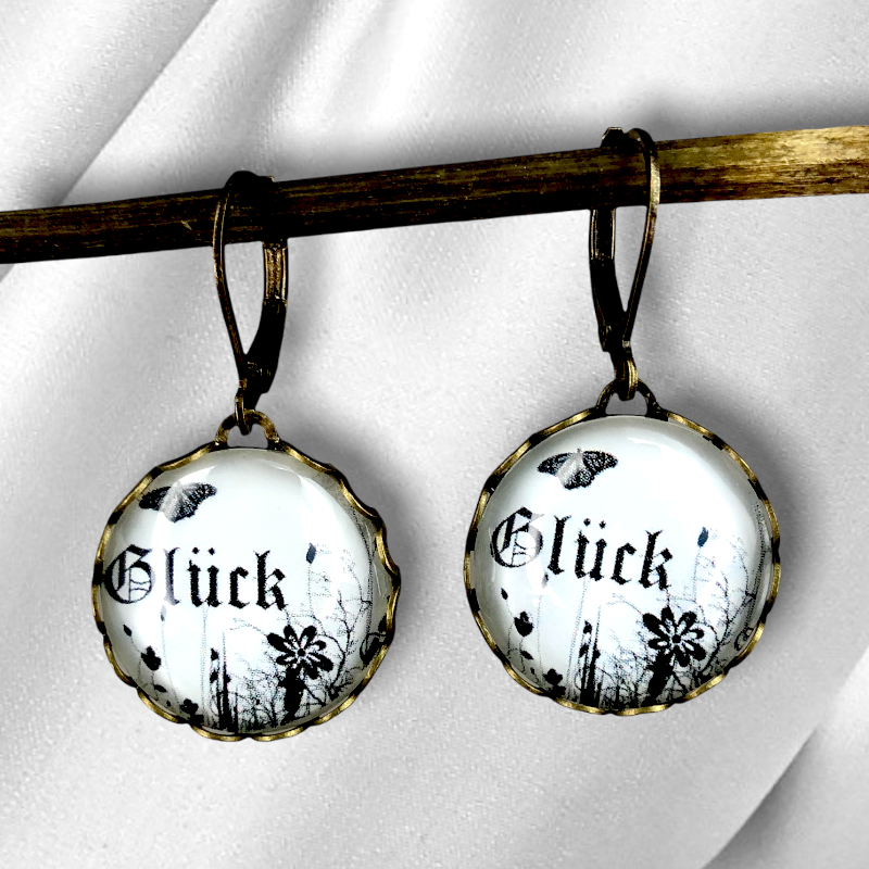 Lucky bronze earrings in vintage style - vinohr-35