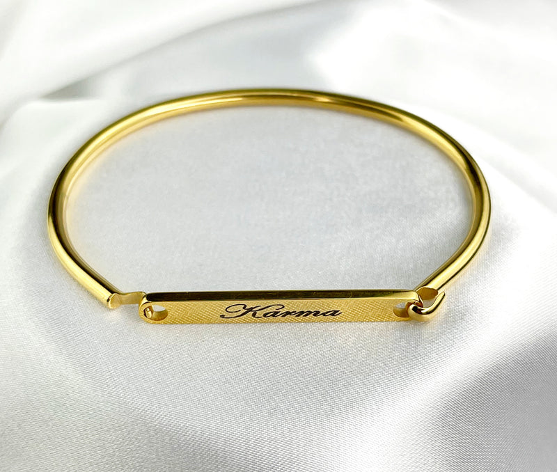 Personalized Stainless Steel Bracelet - Engraving - Gold Color - RETARM-16