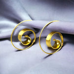 Gold Spiral Earrings - 925 Sterling Gold Gold Plated Creole Luxurious Elegant Earrings Ear925-70