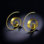 Gold Spiral Earrings - 925 Sterling Gold Gold Plated Creole Luxurious Elegant Earrings Ear925-70