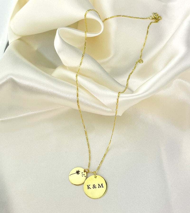 Personalized Engraved Necklace - 925 Sterling Silver, Rose Gold or Gold - K925-24