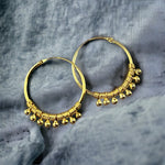 925 Sterling Gold Plated Gyspy Hoop Earrings - OHR925-126